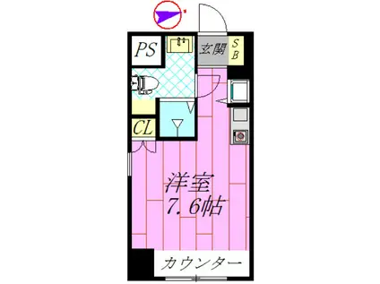 ソサエティシーズンズ(ワンルーム/4階)の間取り写真