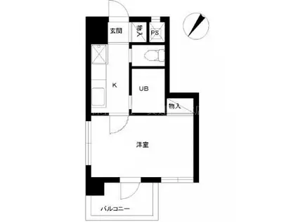 スカイコート東日本橋(1K/8階)の間取り写真