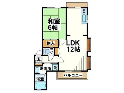 リコルディ白糸(1LDK/1階)の間取り写真