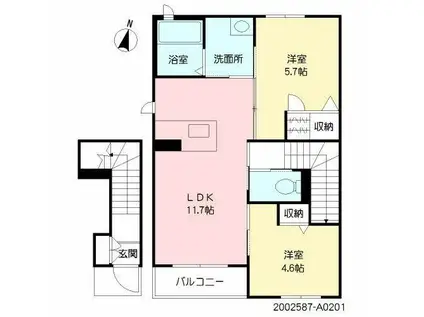 ILE・EST(2LDK/2階)の間取り写真