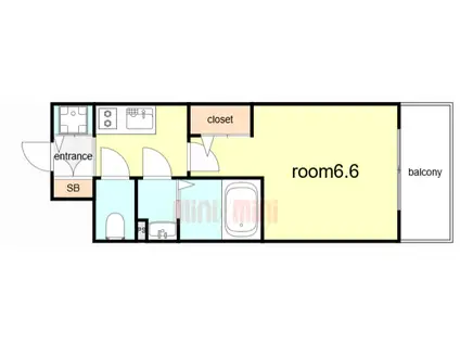 エスリード神戸ラ・コスタ(1K/7階)の間取り写真