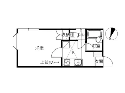 ジェターヴェナー(1K/1階)の間取り写真