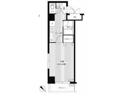 コスモリード日暮里レジデンス(1K/4階)の間取り写真