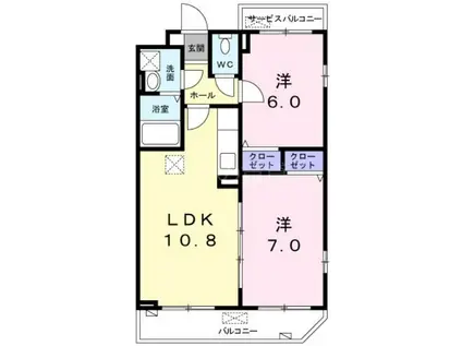 プルマ-ジュ(2LDK/3階)の間取り写真