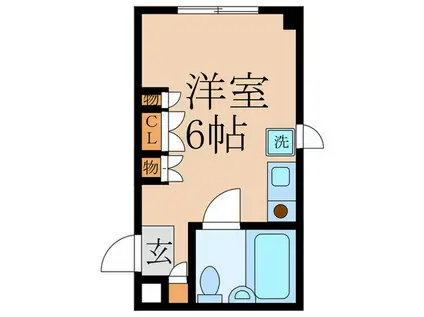 西武新宿線 鷺ノ宮駅 徒歩4分 4階建 築34年(ワンルーム/3階)の間取り写真