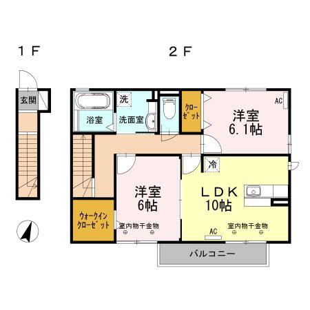 フォルトゥーナ(2LDK/2階)の間取り写真