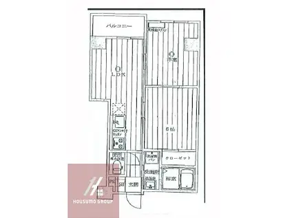 コスモハイツ阿波座(2LDK/3階)の間取り写真
