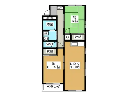 リビングコートカワイ(2LDK/3階)の間取り写真
