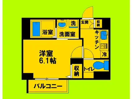 エスリード江坂セントラム(1K/12階)の間取り写真