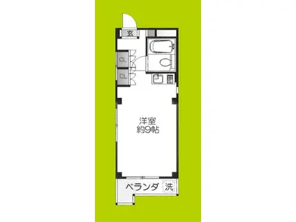 空堀上田ビル(ワンルーム/3階)の間取り写真