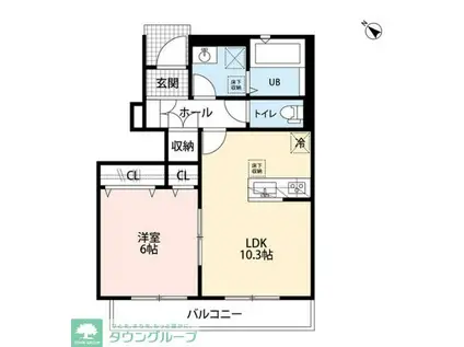 アムールM(1LDK/1階)の間取り写真