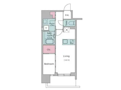 デュオフラッツ飯田橋ウエスト(1LDK/6階)の間取り写真