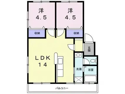細澤マンション(2LDK/1階)の間取り写真