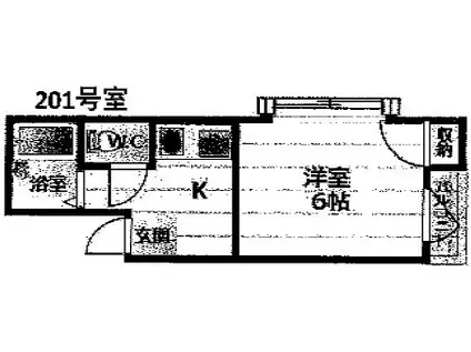 プレアール門真(ワンルーム/2階)の間取り写真
