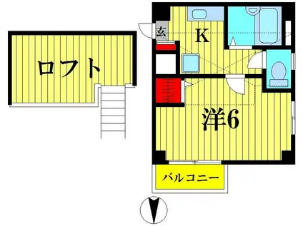クイーンズコート(1K/4階)の間取り写真