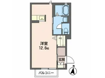 MSヒルズ(ワンルーム/1階)の間取り写真