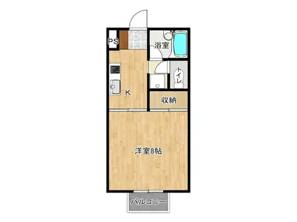 ティアラ8-A(1K/2階)の間取り写真