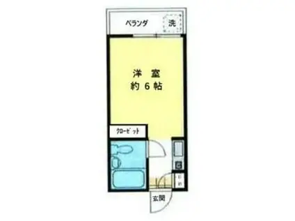 グリーンハイツハマダ(ワンルーム/2階)の間取り写真