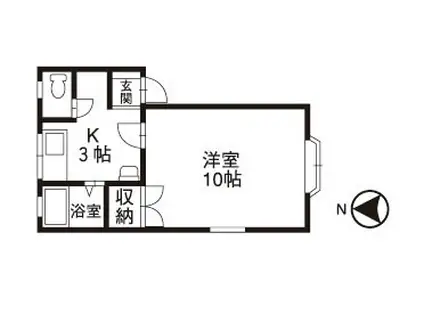 サンマーセル(1K/2階)の間取り写真