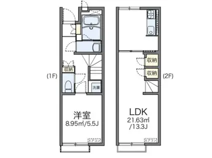 レオネクスト瑞穂東II(1LDK/1階)の間取り写真