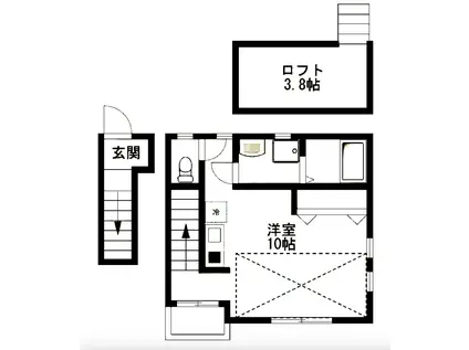 レベアス南柏 A棟(ワンルーム/2階)の間取り写真
