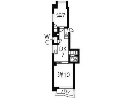 グリーンビル(2DK/4階)の間取り写真