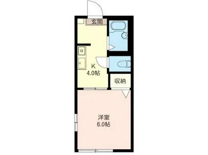 サンリーブ津久井(1K/2階)の間取り写真