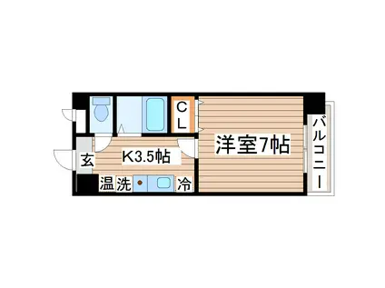 プレバンス・アイ(1K/4階)の間取り写真