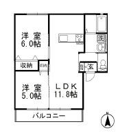 キャンベルC(2LDK/2階)の間取り写真
