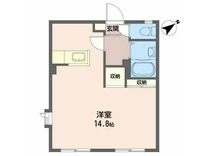 ボン・エスポアールD(ワンルーム/1階)の間取り写真