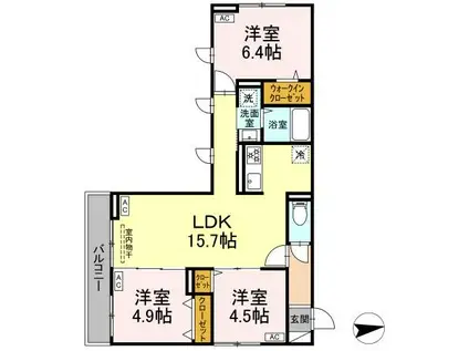 セレスティア東葛西Ⅳ(3LDK/2階)の間取り写真