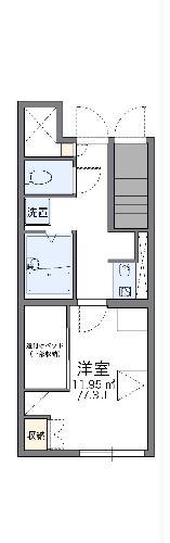 レオパレスサンジェルマン函館山(1K/1階)の間取り写真