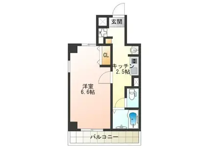 ドリームコート岸里(1K/3階)の間取り写真