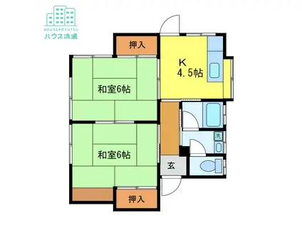 ハイツ辻(2DK/1階)の間取り写真