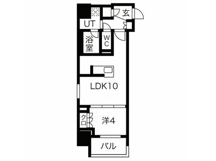 オープンレジデンシア金山 EST(1LDK/12階)の間取り写真