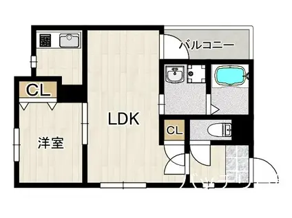 カーサマコイ吉塚(1LDK/2階)の間取り写真