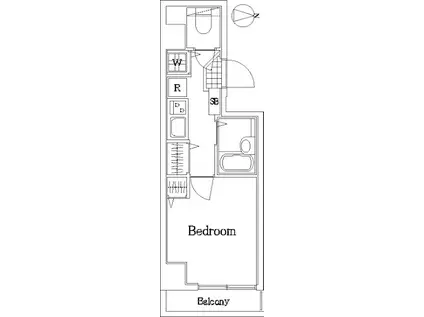 グランヴァン東中野(1K/4階)の間取り写真