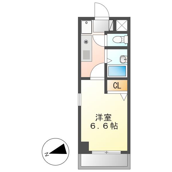 KATES HOUSE(1K/3階)の間取り写真