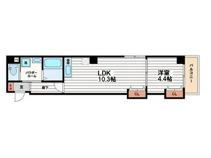 LE COEUR TANIMACHI(1LDK/7階)の間取り写真
