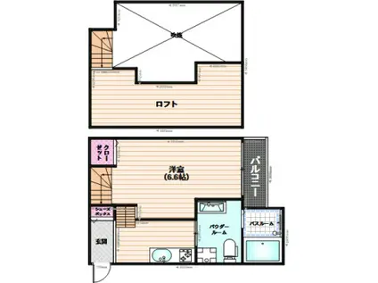 エスケーツー(ワンルーム/1階)の間取り写真