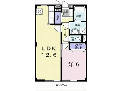 ベルク青山(1LDK/2階)の間取り写真
