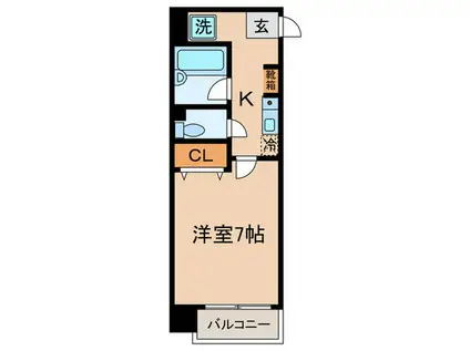 フォンテーヌ21(1K/5階)の間取り写真