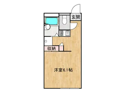 レオパレス府中赤繁(1K/1階)の間取り写真