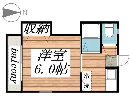 ニューつくばコーポ(1K/2階)の間取り写真
