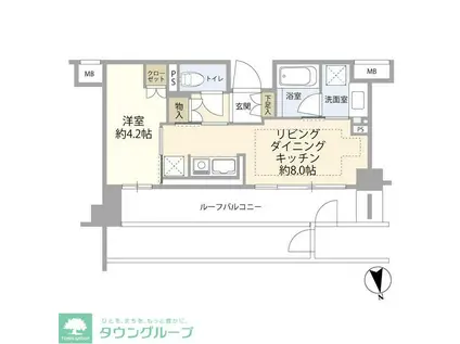 BRILLIA目黒大橋(1LDK/6階)の間取り写真