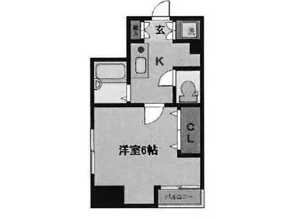 アネックスオマタII(1K/6階)の間取り写真
