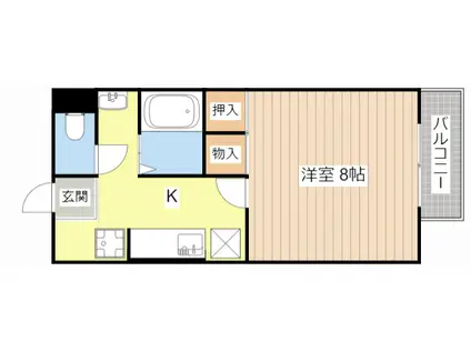 エスポアールSHINJIII(1K/2階)の間取り写真