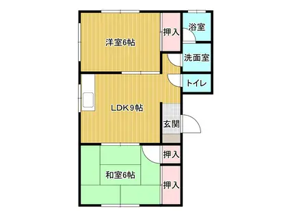 メナードビル(2LDK/1階)の間取り写真