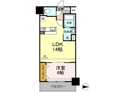 グレイスコート・アイエス(1LDK/2階)の間取り写真