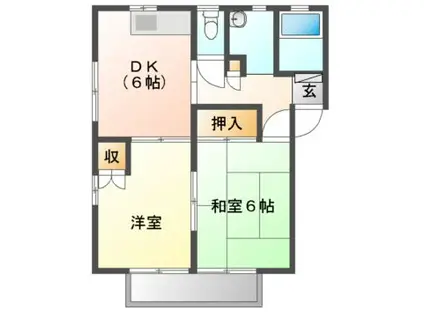 細野マンション(2DK/1階)の間取り写真